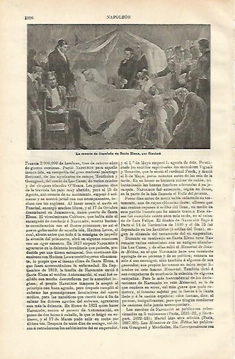 LAMINA ESPASA 24651: La muerte de Napoleon por Steuben