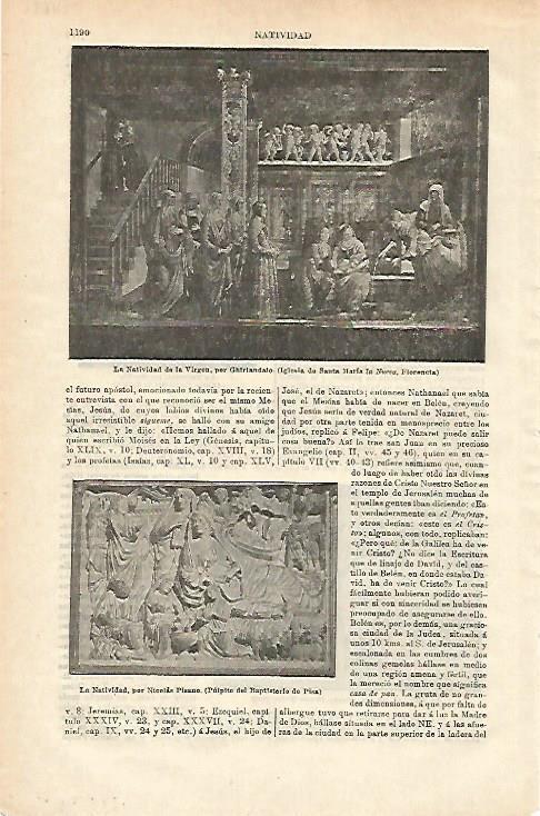 LAMINA ESPASA 24681: LA Natividad de la Virgen por Ghirlandaio