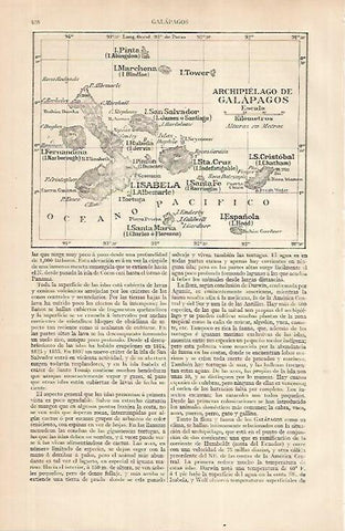 LAMINA ESPASA 24790: Mapa de las Islas Galapagos
