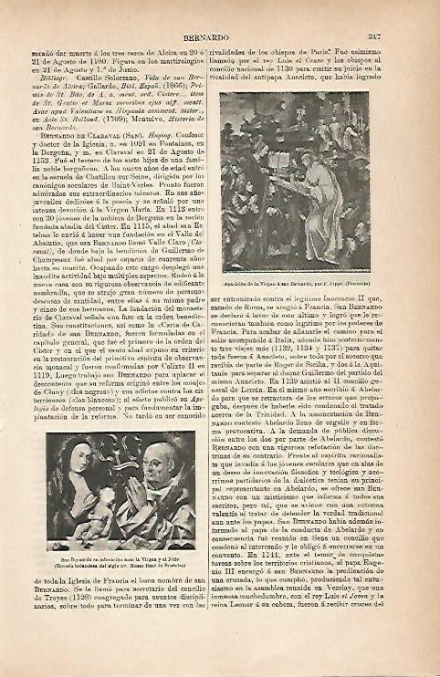 LAMINA ESPASA 25187: Aparicion de la Virgen a San Bernardo por Lippi