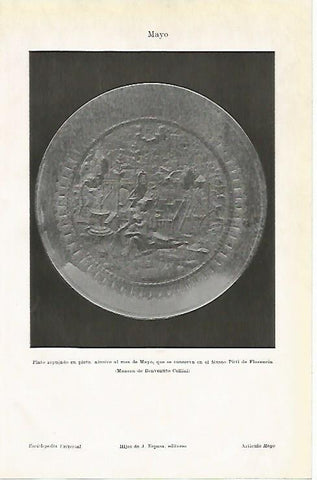 LAMINA ESPASA 1207: Plato alusivo al mes de Mayo Galeria Pitti de Florencia