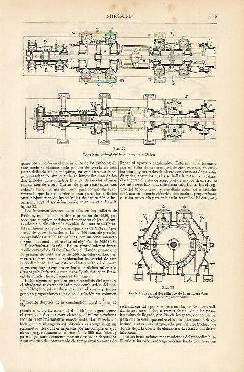 LAMINA ESPASA 4962: Corte longitudinal del hipercompresor Suizer