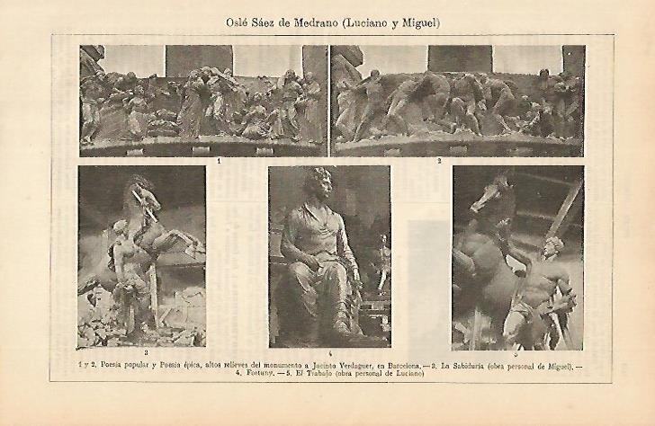 LAMINA ESPASA 4987: Esculturas por Luciano y Miguel Osle Saez de Medrano