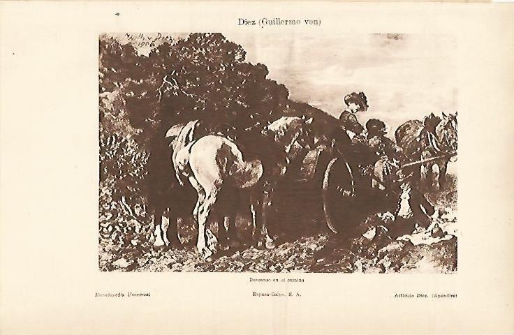 LAMINA ESPASA 5378: Descanso en el camino por G. von Diez