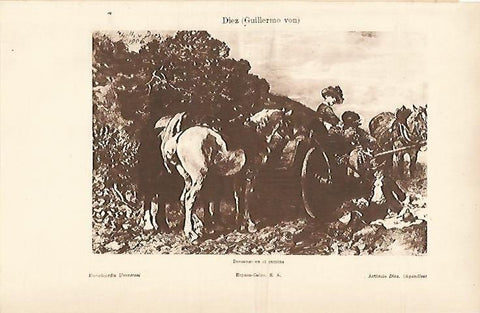LAMINA ESPASA 5378: Descanso en el camino por G. von Diez