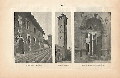 LAMINA ESPASA 5679: Vistas de Asti Italia