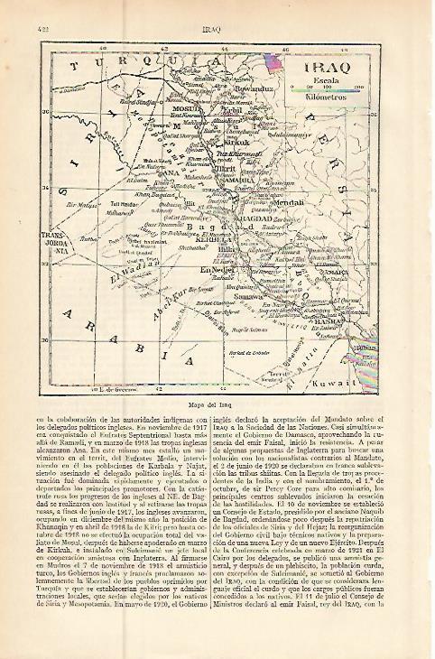 LAMINA ESPASA 9220: Mapa de Irak