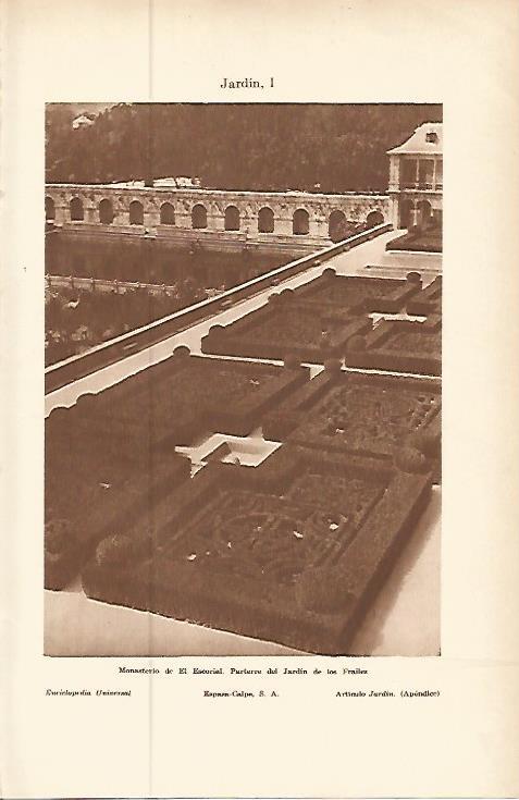 LAMINA ESPASA 9240: Jardin de los Frailes en El Escorial Madrid