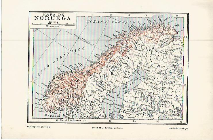 LAMINA ESPASA 9559: Mapa de Noruega