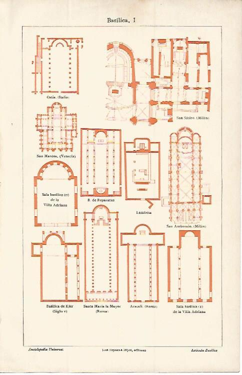 LAMINA ESPASA 9812: Plantas de basilicas de Italia