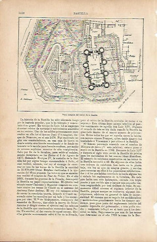 LAMINA ESPASA 9822: Plano de la Bastilla Paris