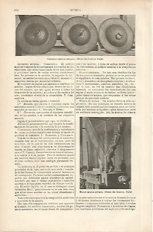 LAMINA ESPASA 10421: Cimbalos y arpa del Antiguo Egipto