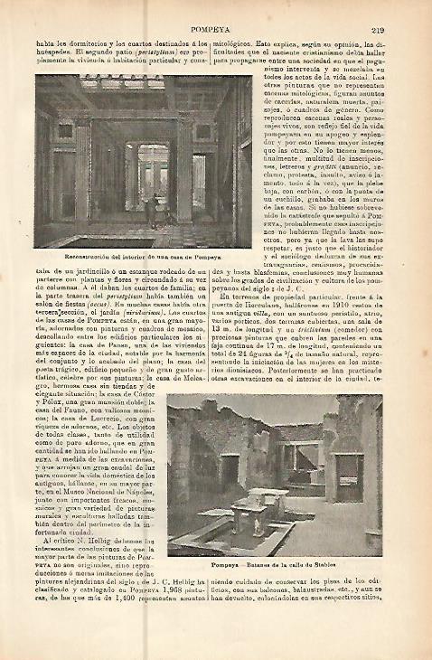 LAMINA ESPASA 10470: Recostruccion de una casa de Pompeya