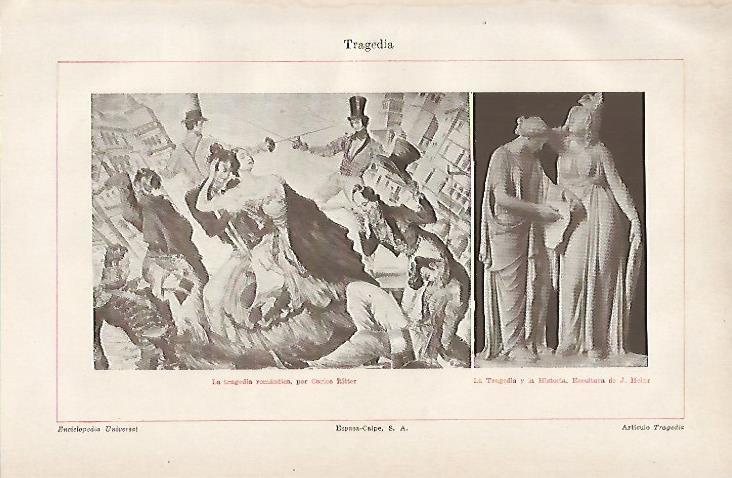 LAMINA ESPASA 11041: La tragedia romantica por Ritter y La Tragedia y la Historia por Heinr