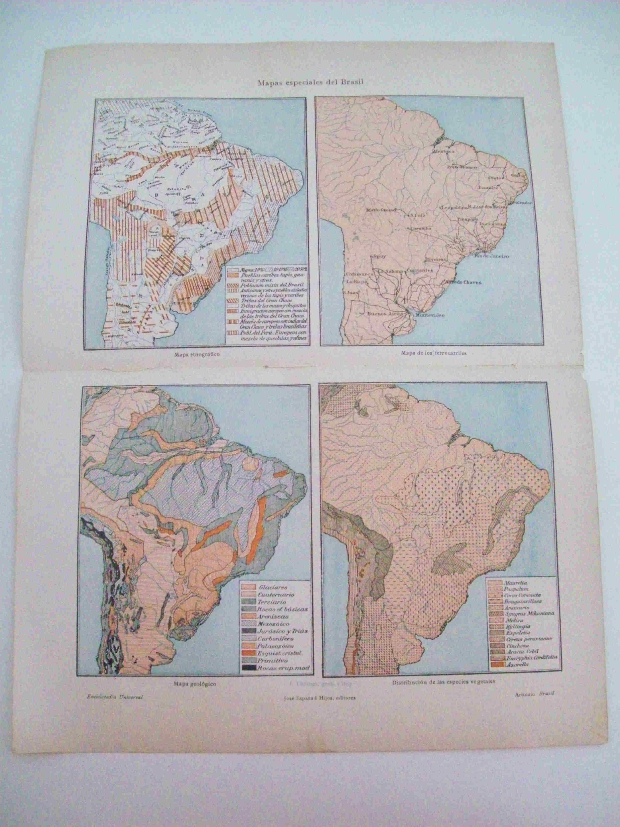 LAMINA ESPASA 11685: Mapas especiales de Brasil