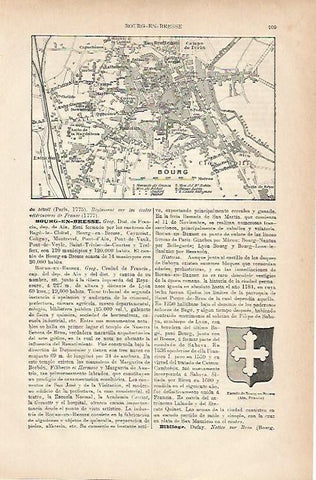 LAMINA ESPASA 11716: Plano de Bourg Francia
