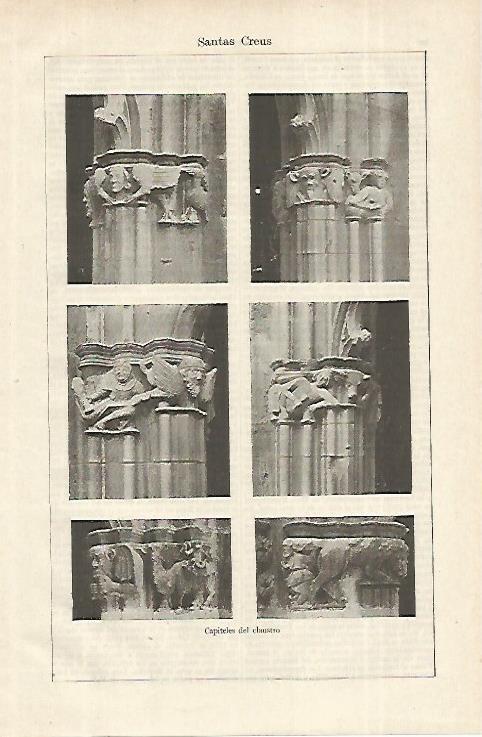 LAMINA ESPASA 12260: Capiteles del Monasterio de Santes Creus Tarragona