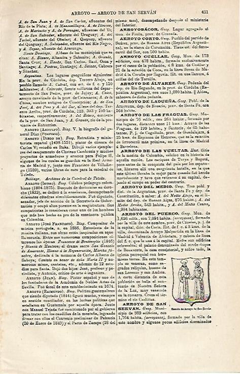 LAMINA ESPASA 12835: Escudo de Arroyo de San Servan Badajoz