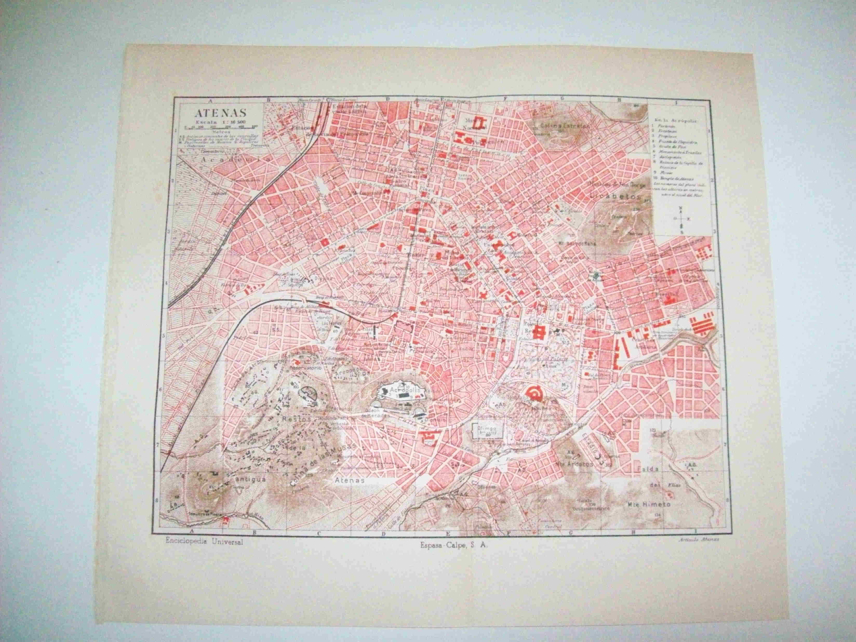 LAMINA ESPASA 12949: Mapa de Atenas