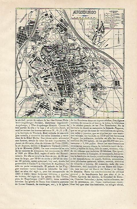 LAMINA ESPASA Alemania 12981: Plano de Augsburgo Alemania