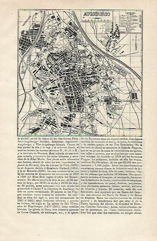 LAMINA ESPASA Alemania 12981: Plano de Augsburgo Alemania