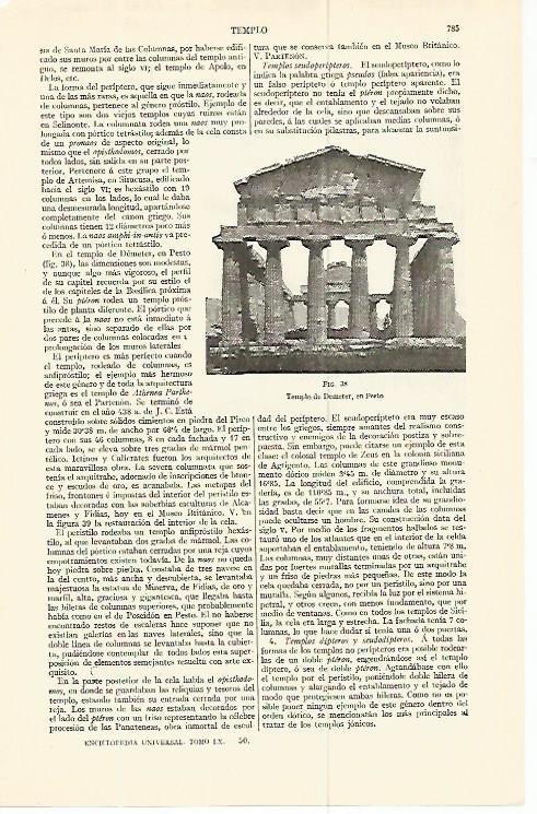 LAMINA ESPASA 13789: Templo de Demeter en Pesto