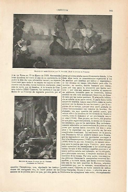LAMINA ESPASA 14224: Martirio de Santa Cristina por Veronese