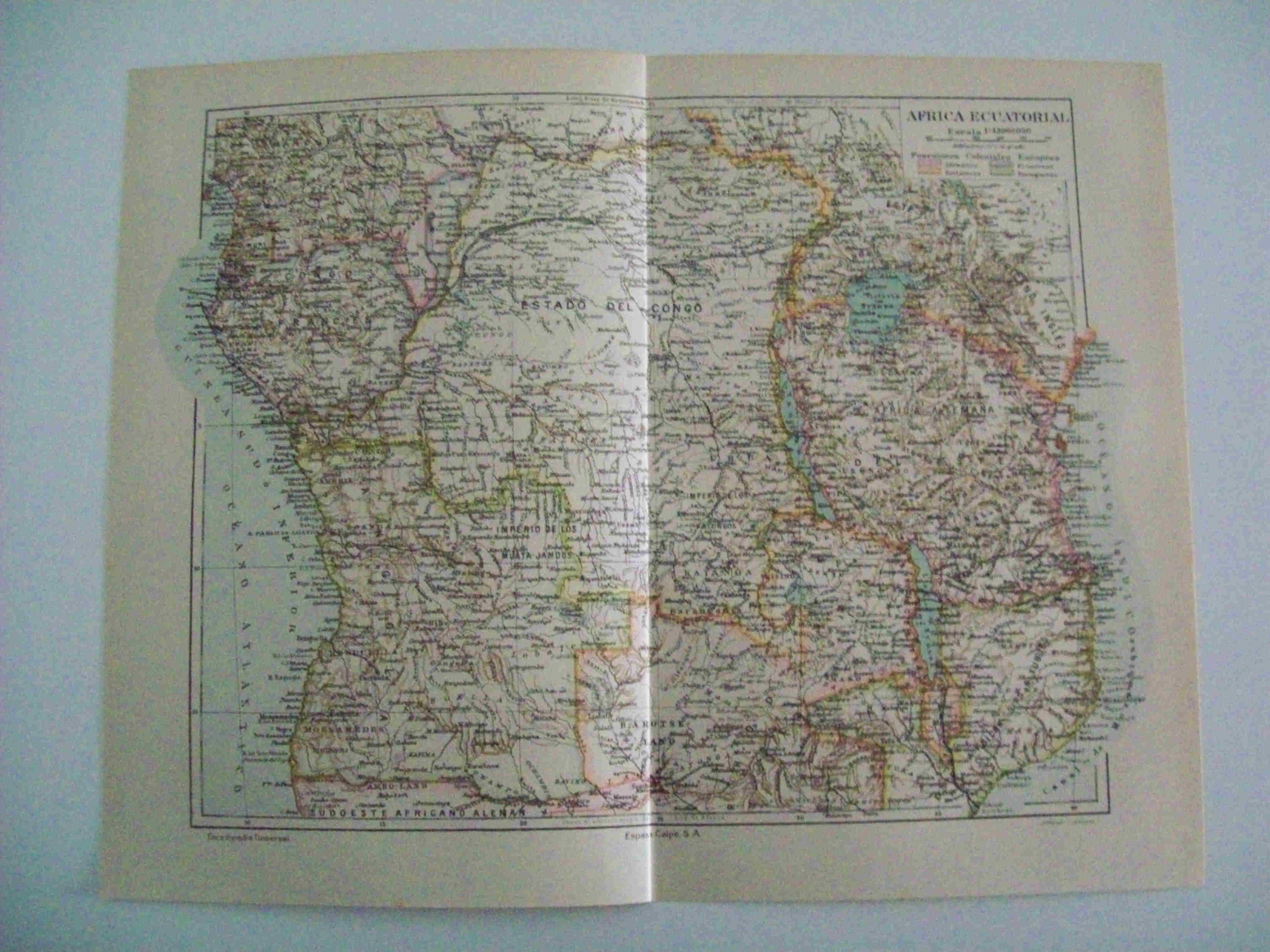 LAMINA ESPASA 12593: Mapa de Africa Ecuatorial