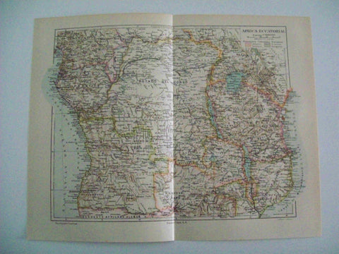 LAMINA ESPASA 12593: Mapa de Africa Ecuatorial