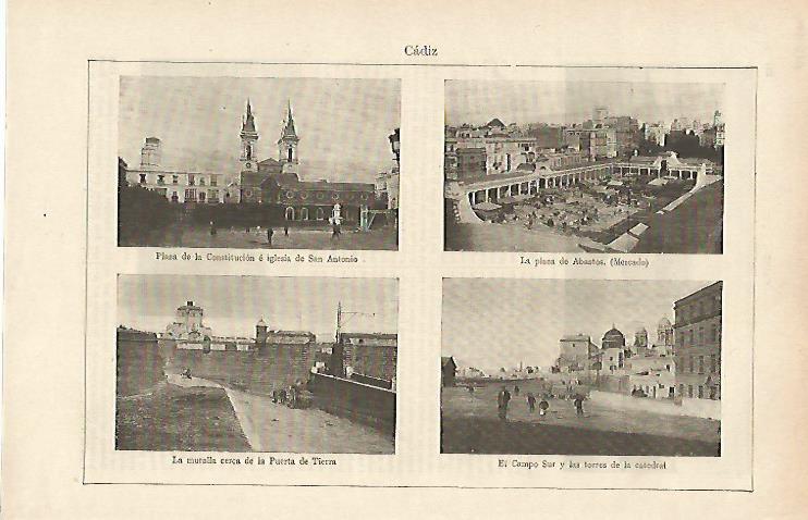 LAMINA ESPASA 14647: Plazas y murallas de Cadiz