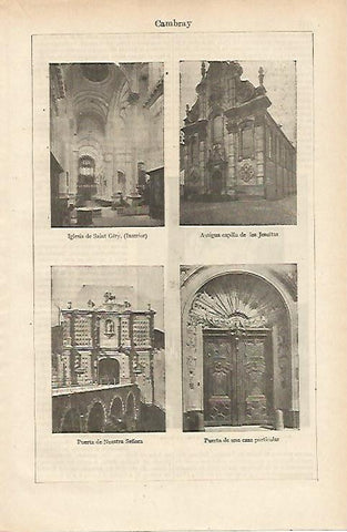 LAMINA ESPASA 14770: Vistas de Cambray Francia
