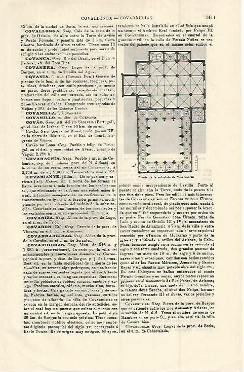 LAMINA ESPASA 15137: Planta de la Colegiata de Covadonga