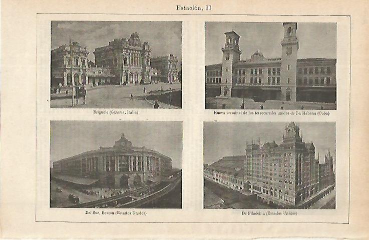 LAMINA ESPASA 16295: Estacion de Genova de La Habana Boston y Filadelfia