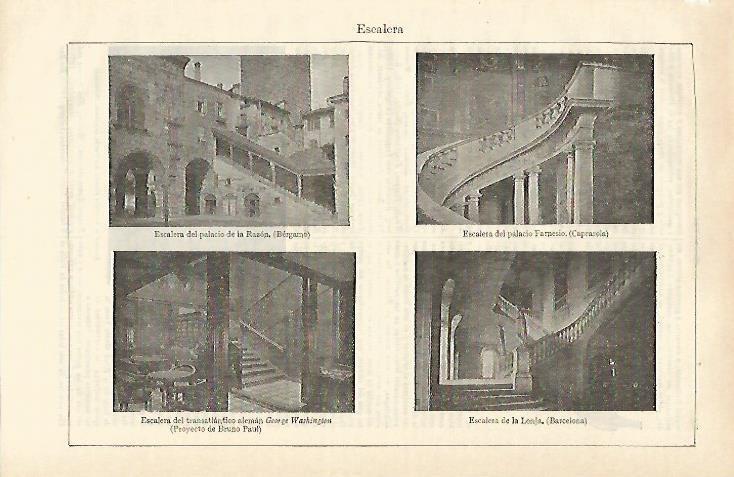 LAMINA ESPASA 16559: Escaleras de Bergamo Palacio Farneso y Lonja de Barcelona