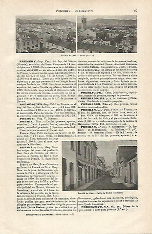 LAMINA ESPASA 16726: Vista general de Premia de Mar Barcelona