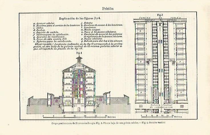 LAMINA ESPASA 16787: Seccion de la penitenciaria de Fresnes les Rungis