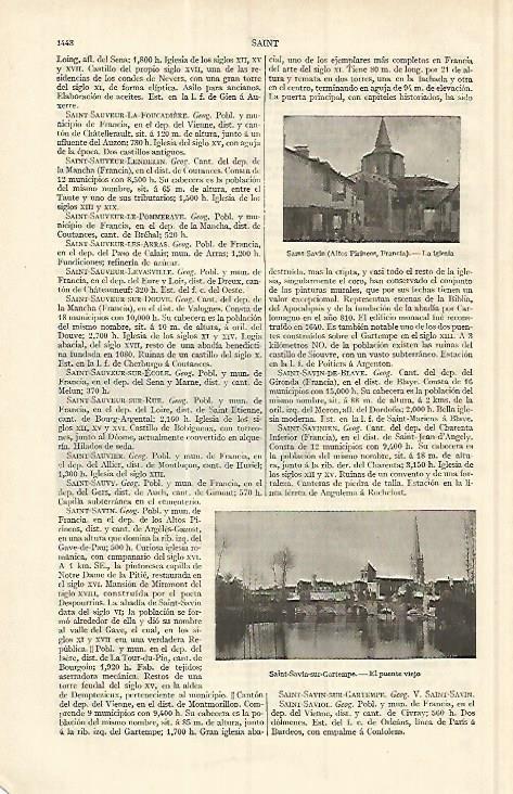 LAMINA ESPASA 17222: Puente de Saint Savin sur Gartempe