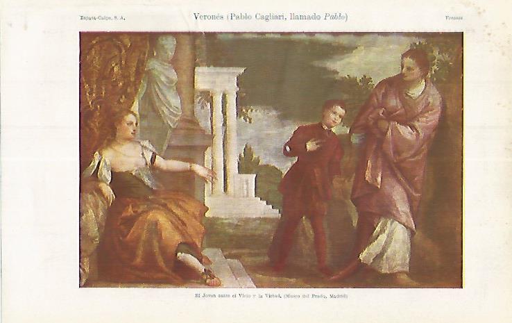 LAMINA ESPASA 17593: El Joven entre el Vicio y la Virtud por Il Veronese