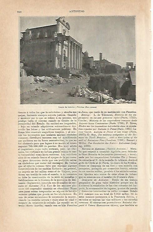LAMINA ESPASA 7035: Templo de Antonino y Faustina en Roma