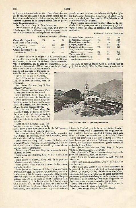 LAMINA ESPASA 18450: Ermita de Sant Joan de l Herm Lleida