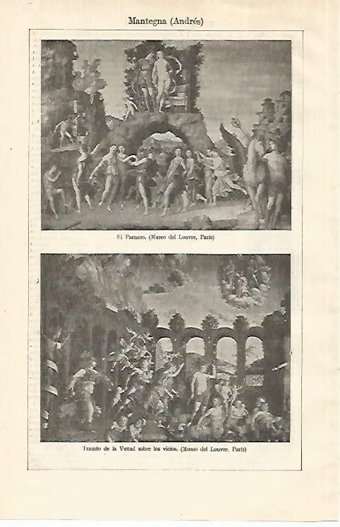 LAMINA ESPASA 18657: El Parnaso y Triunfo de la Virtud por Mantegna