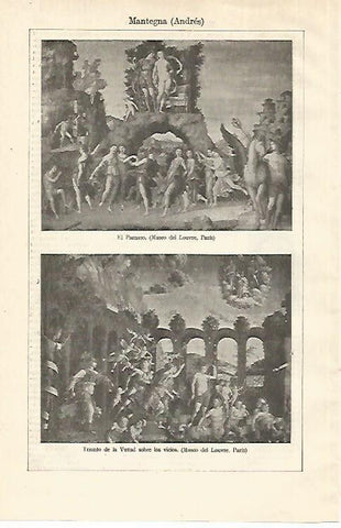 LAMINA ESPASA 18657: El Parnaso y Triunfo de la Virtud por Mantegna
