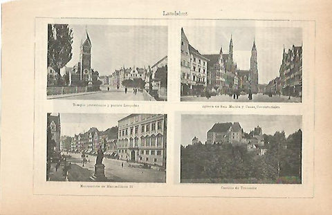 LAMINA ESPASA Alemania 8978: Vistas de Landshut Alemania