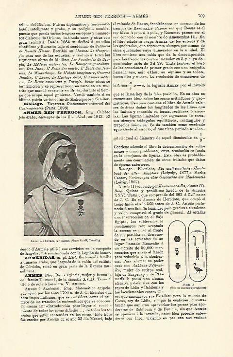LAMINA ESPASA 12693: Retrato de Ahmer ben Ferruch por Pingret