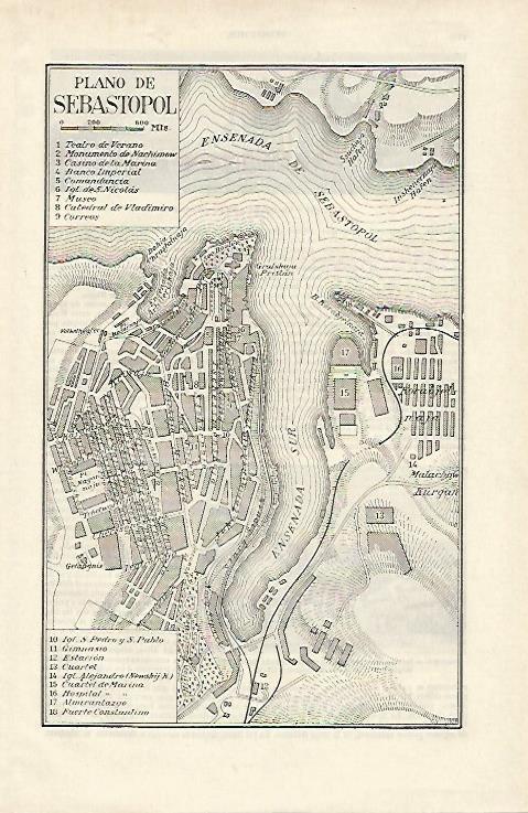 LAMINA ESPASA 12485: Plano de Sebastopol Rusia