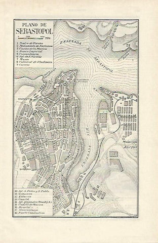 LAMINA ESPASA 12485: Plano de Sebastopol Rusia