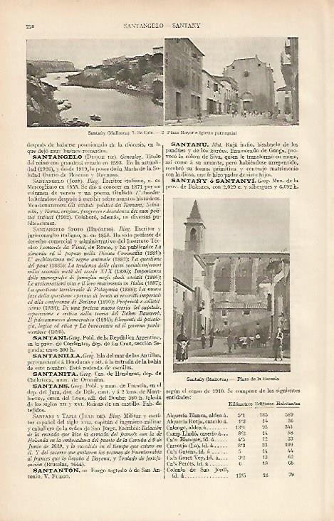 LAMINA ESPASA 19432: Vistas de Santañy en Mallorca