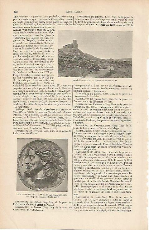LAMINA ESPASA 19473: Santibañez del Val Burgos