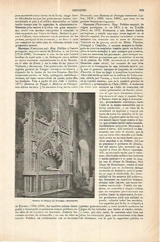 LAMINA ESPASA 17788: Tumba de Duarte de Menezes en Portugal
