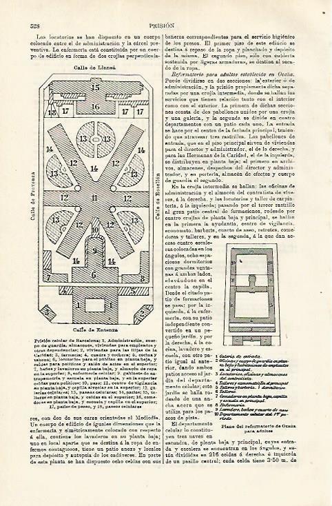 LAMINA ESPASA 16796: Planta de la prision celular de Barcelona